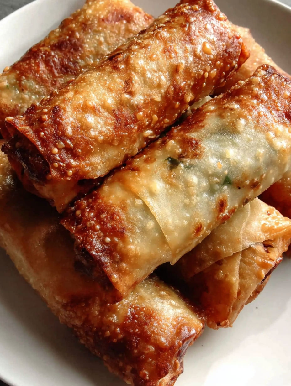 A stack of spring rolls.