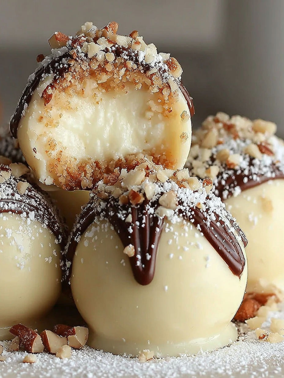 Chocolate covered marshmallows with nuts.