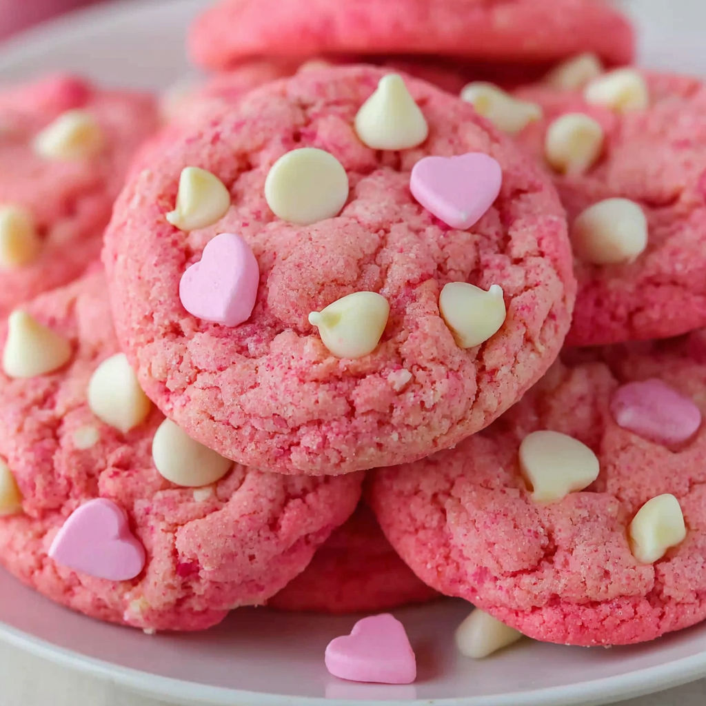 A plate of cookies with hearts on them.