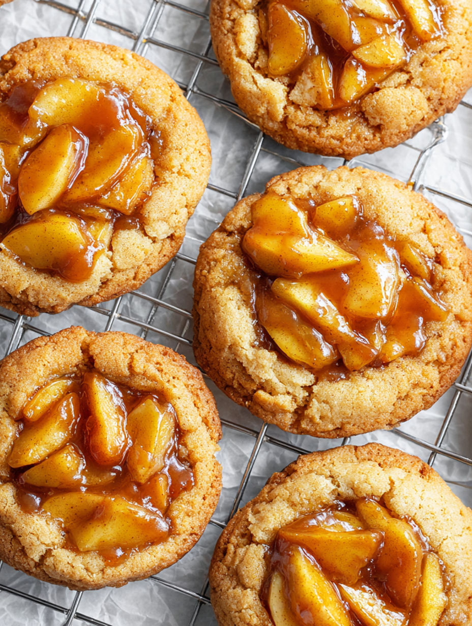 A tray of cookies with a glaze on top.