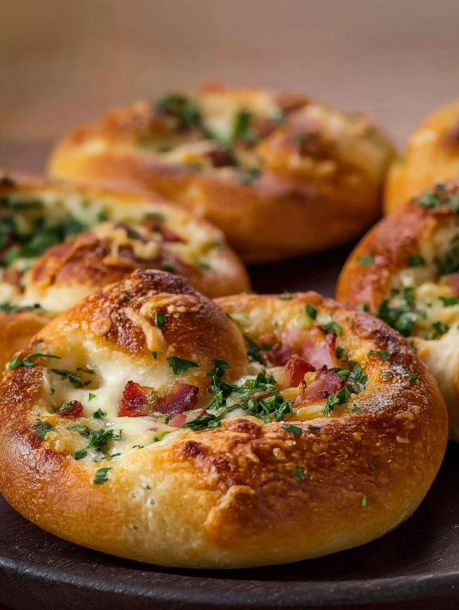 A plate of Flammkuchen Brezeln.