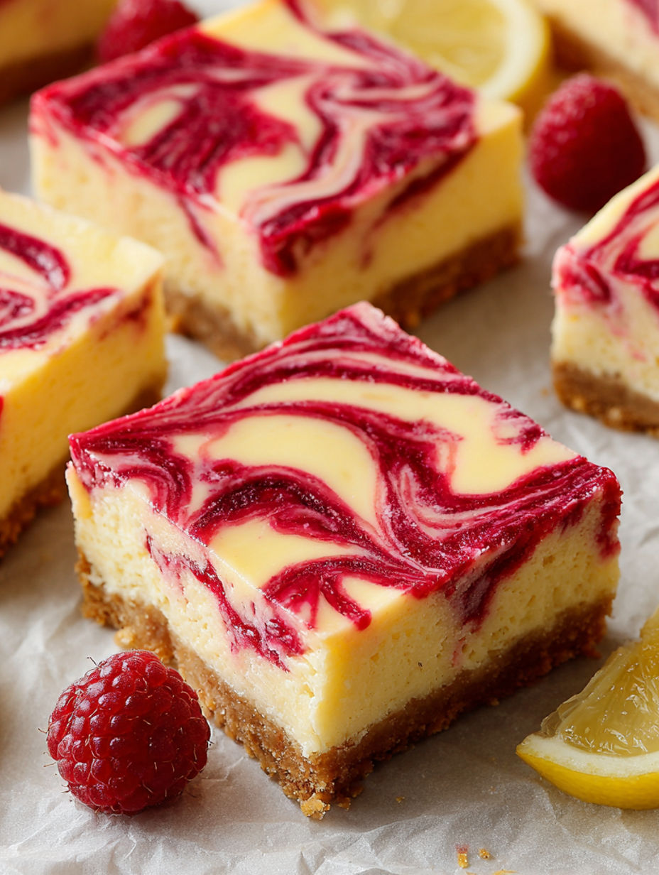 A slice of Raspberry Lemonade Cheesecake Bar.