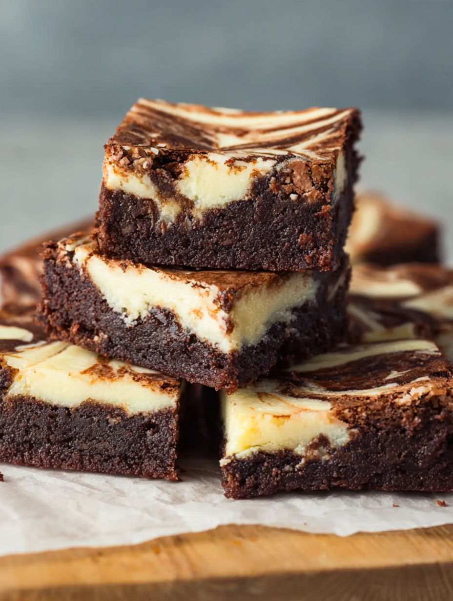 A stack of brownies with white frosting.