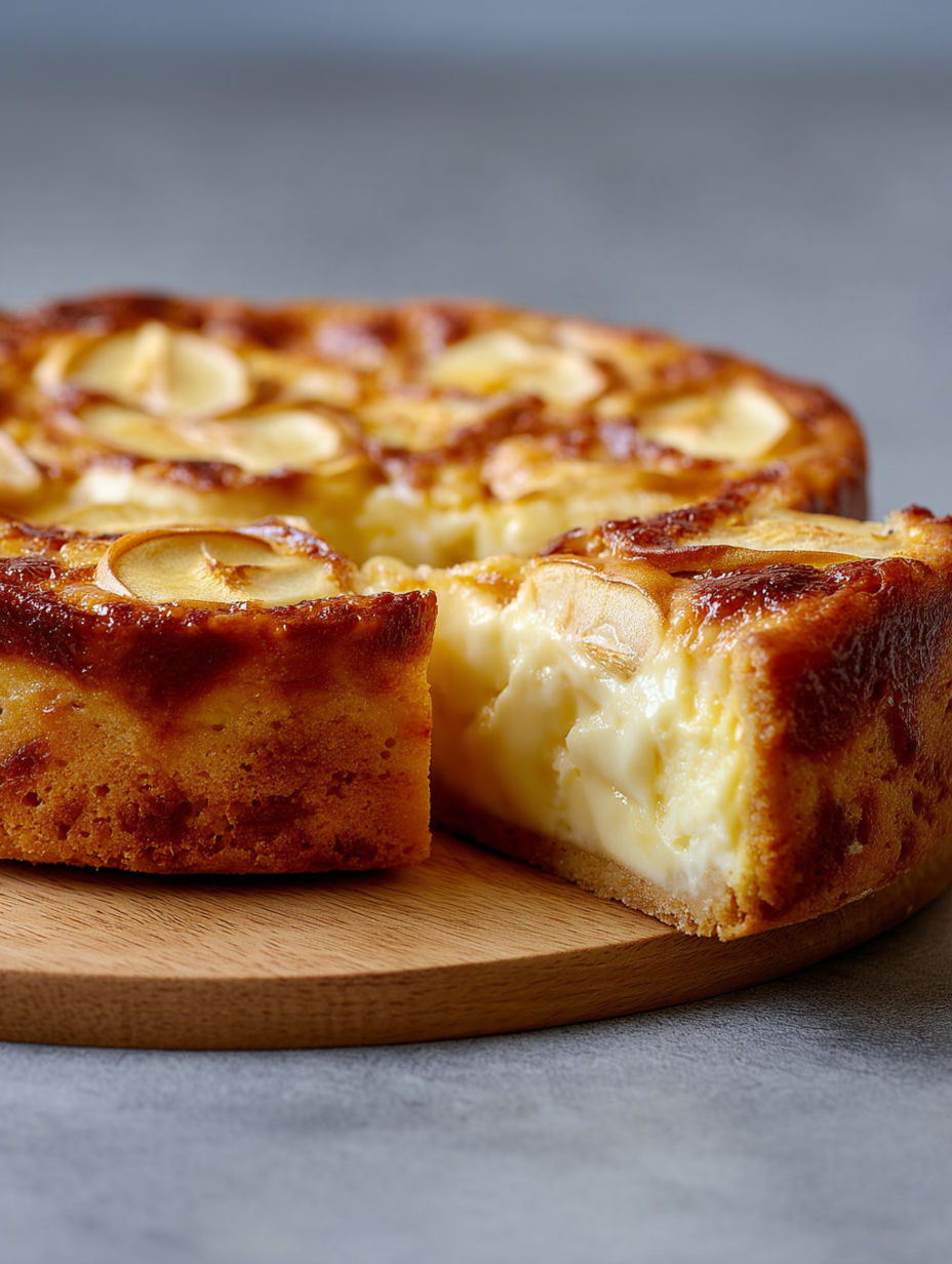 A slice of apple pie with a vanilla filling.