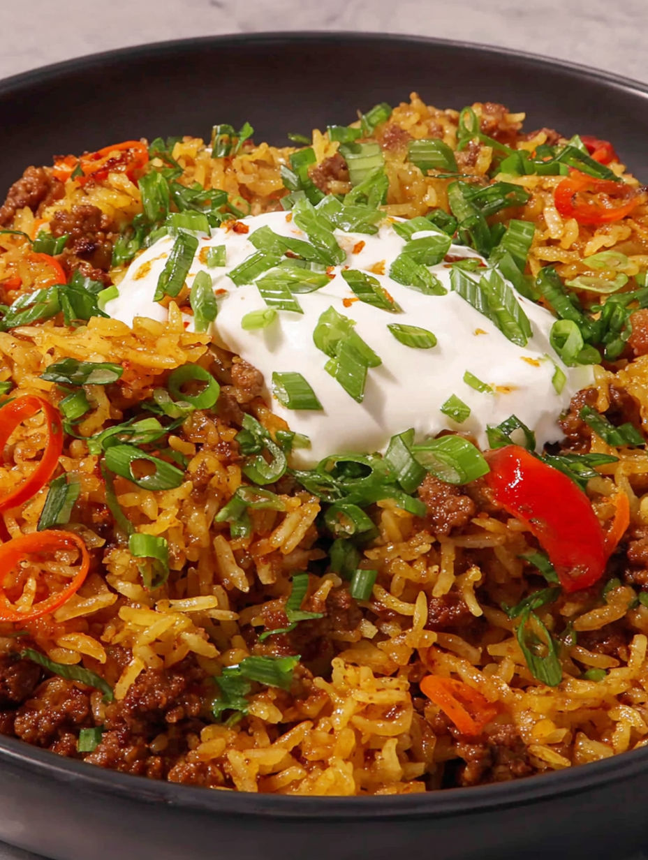 A bowl of curry rice with meat on top.