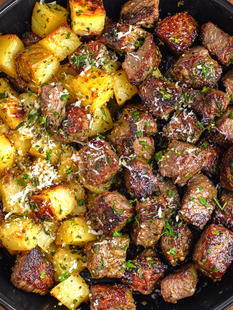 Steak Bites with Potatoes.