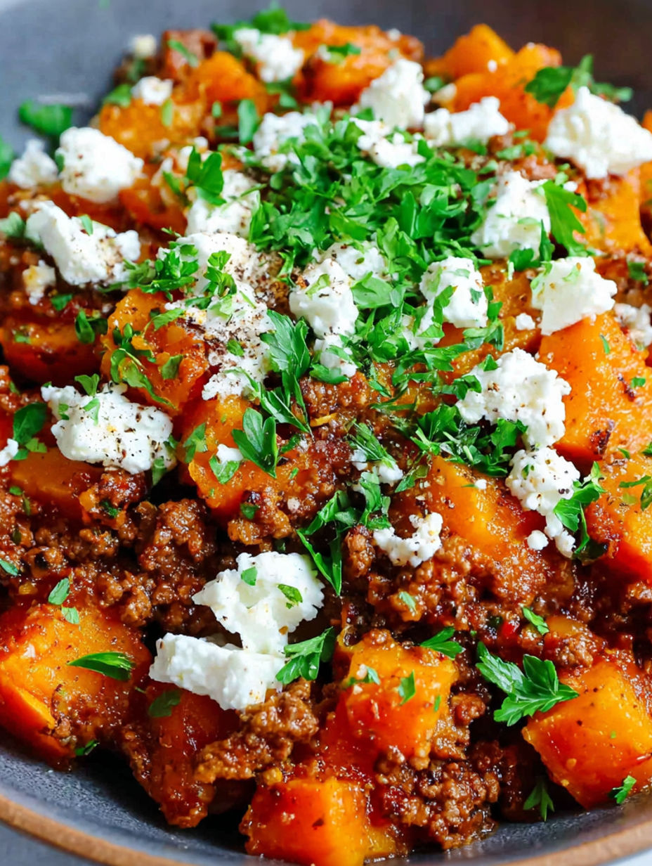 A bowl of food with feta cheese on top.
