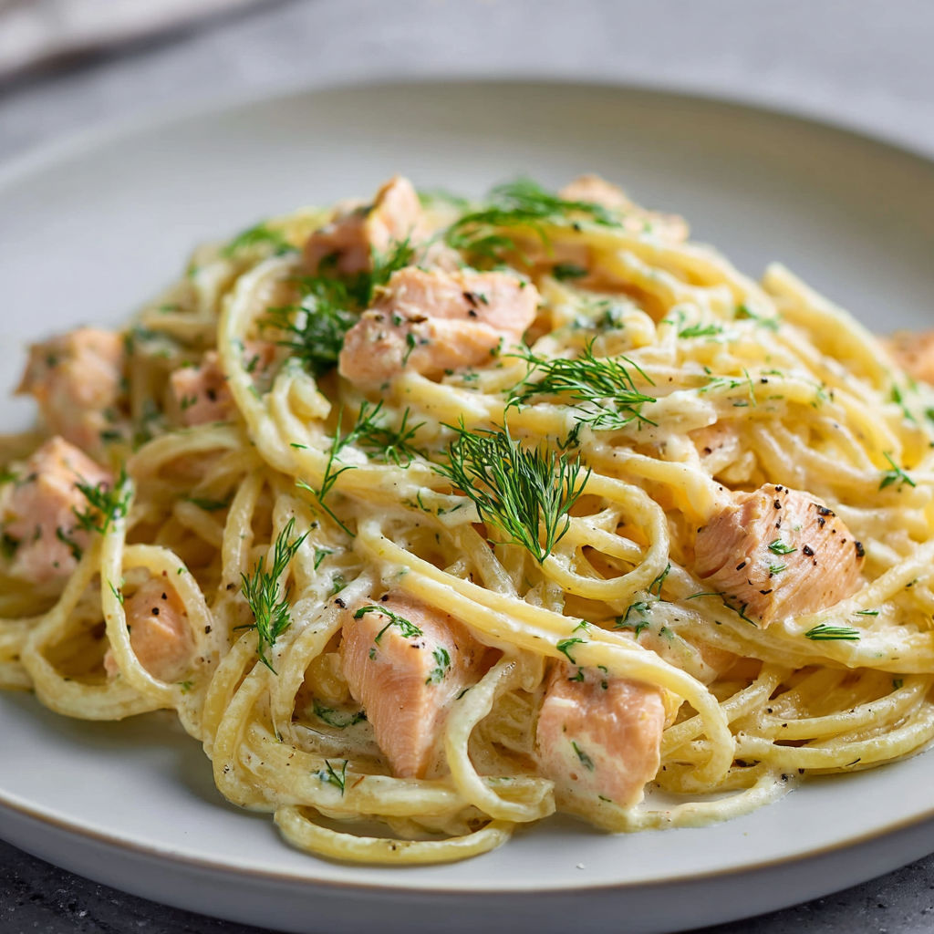 A plate of spaghetti with meat and herbs.