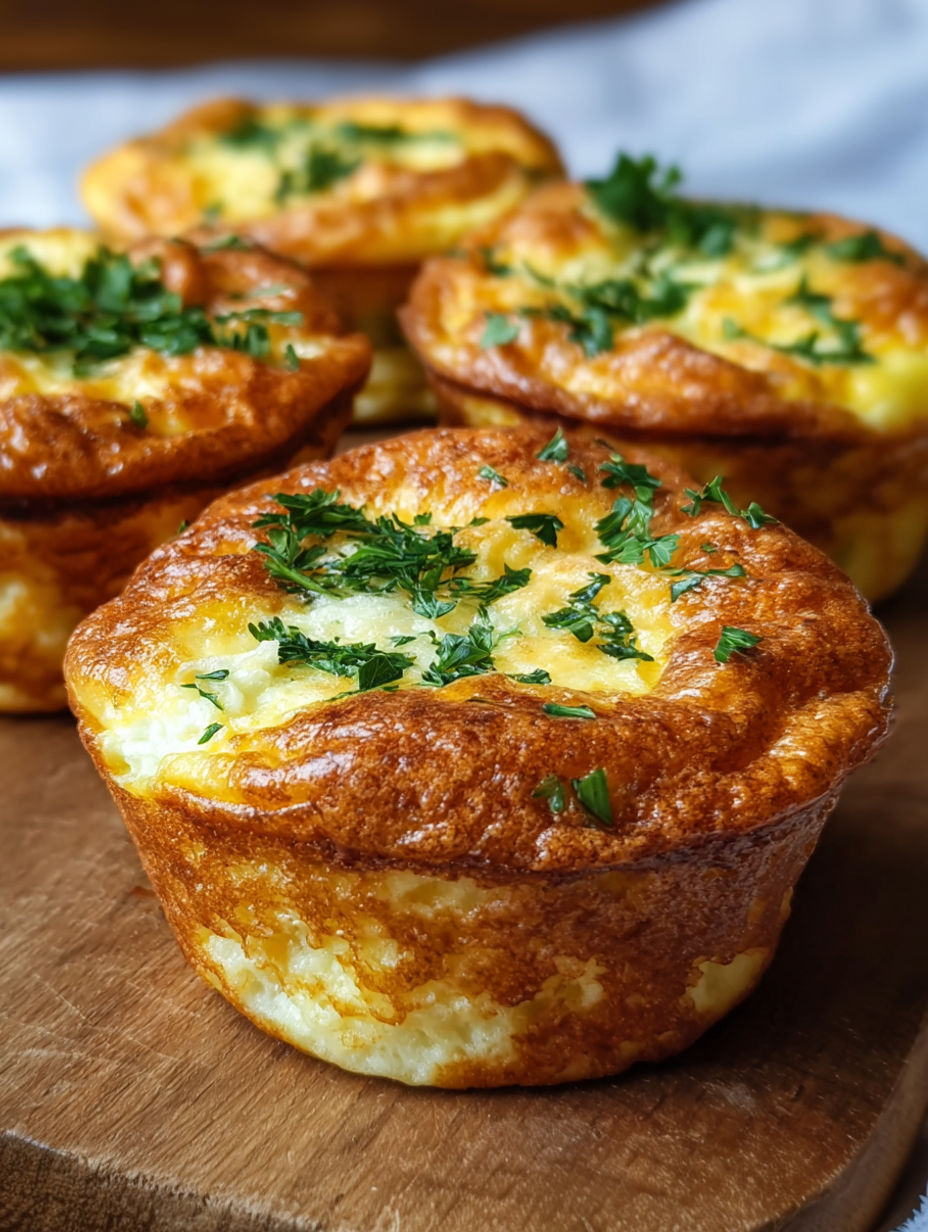Three muffins with green herbs on top.