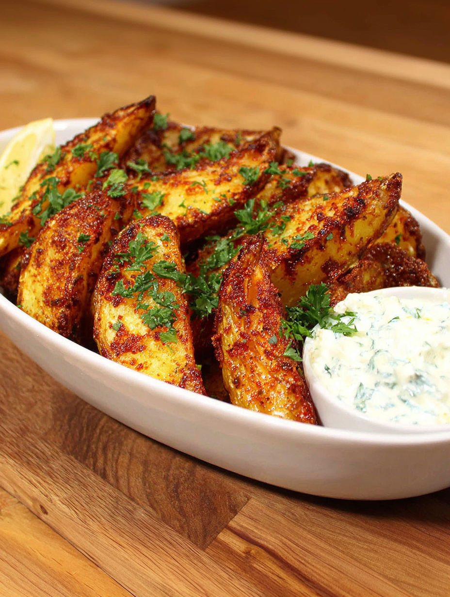 A bowl of fries with a dollop of Parmesan cheese.