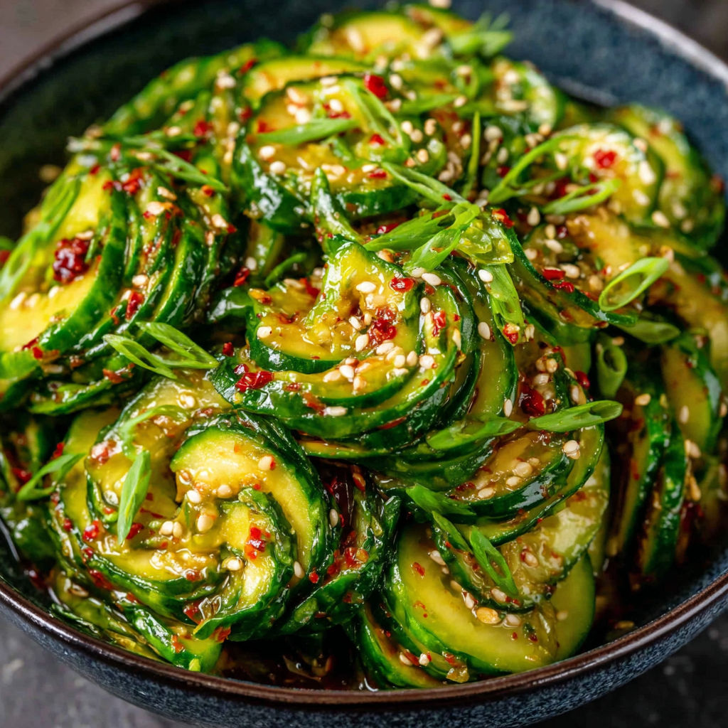 A bowl of food with green vegetables and sesame seeds.