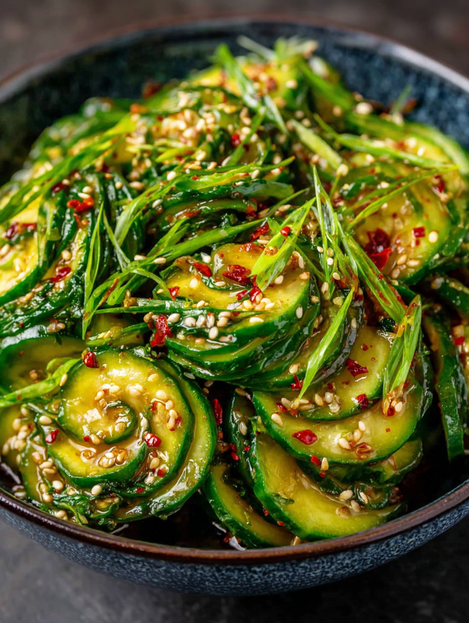 A bowl of food with green vegetables and sesame seeds.