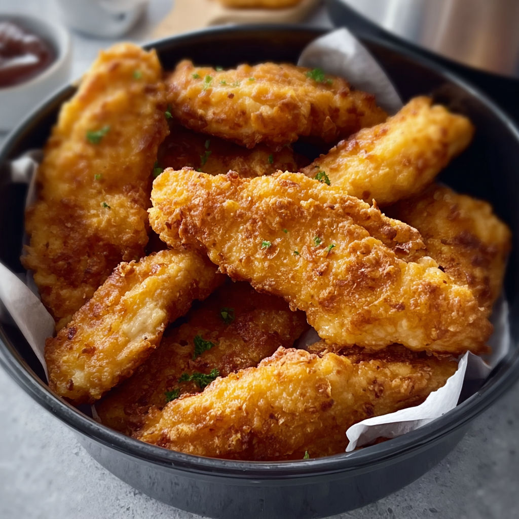 A bowl of fried chicken.