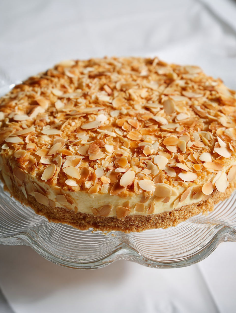 A slice of a Schwedische Mandeltorte.