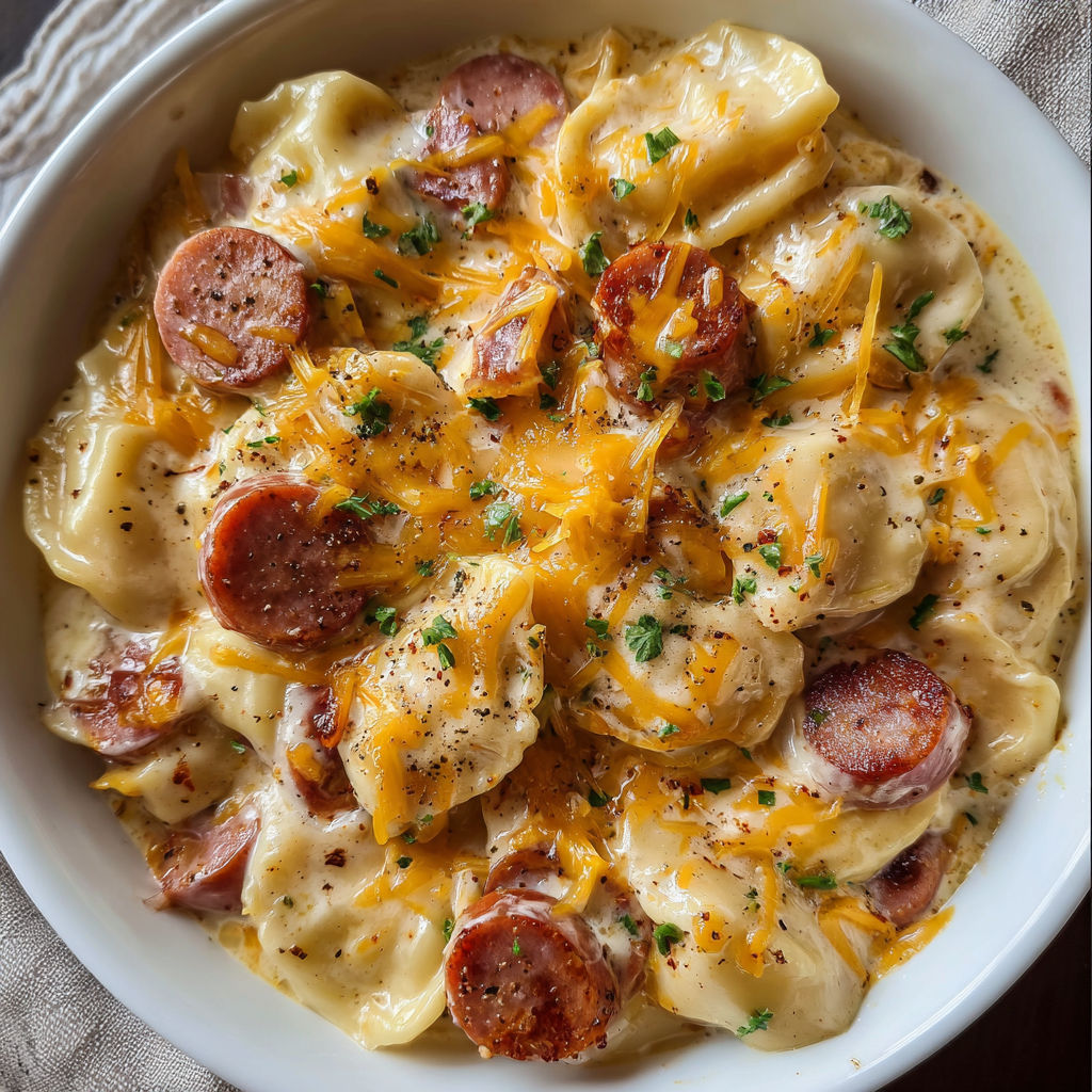 A bowl of food with meat and cheese.