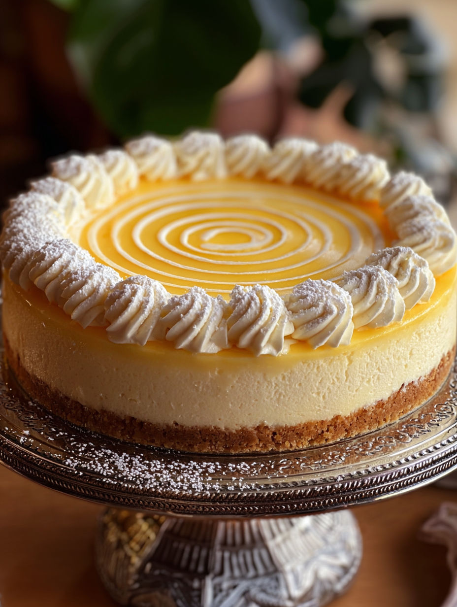 A slice of quark-schneekuchen with pudding.