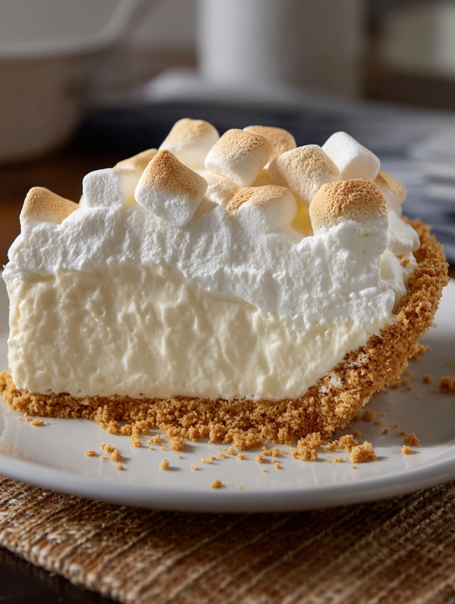 A slice of Himmlischer Marshmallow-Whip-Cheesecake.