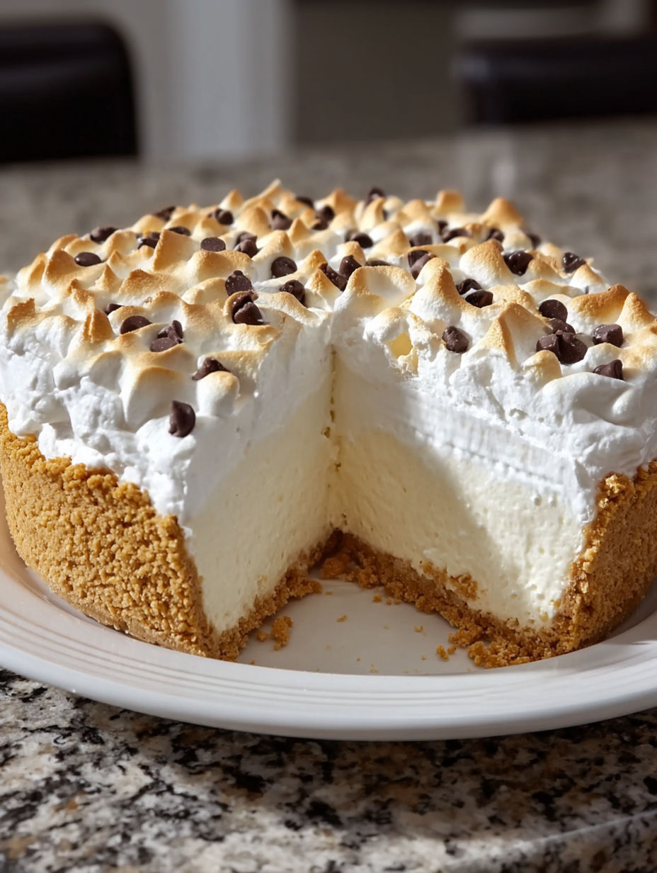 A slice of Himmlischer Marshmallow-Whip-Cheesecake.