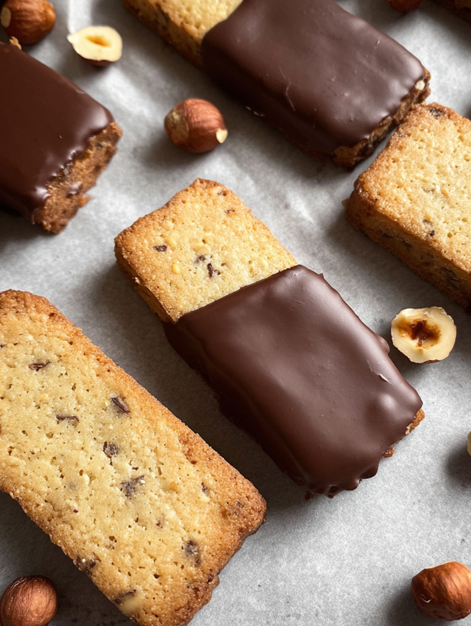 A close up of a chocolate covered cookie.