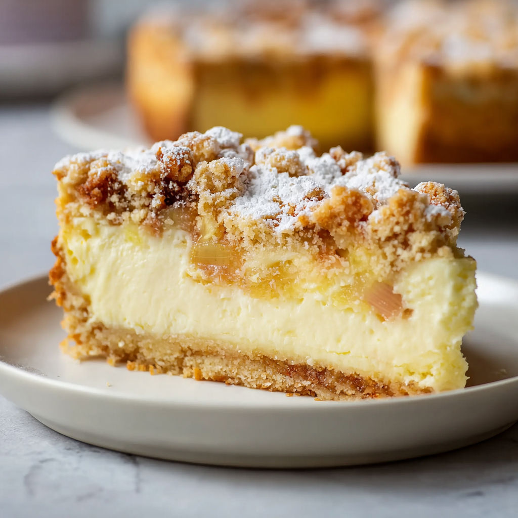 A slice of Mascarpone Apple Crumble Torta.