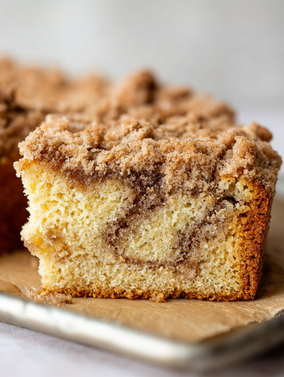 A slice of gluten-free zimt coffee cake.