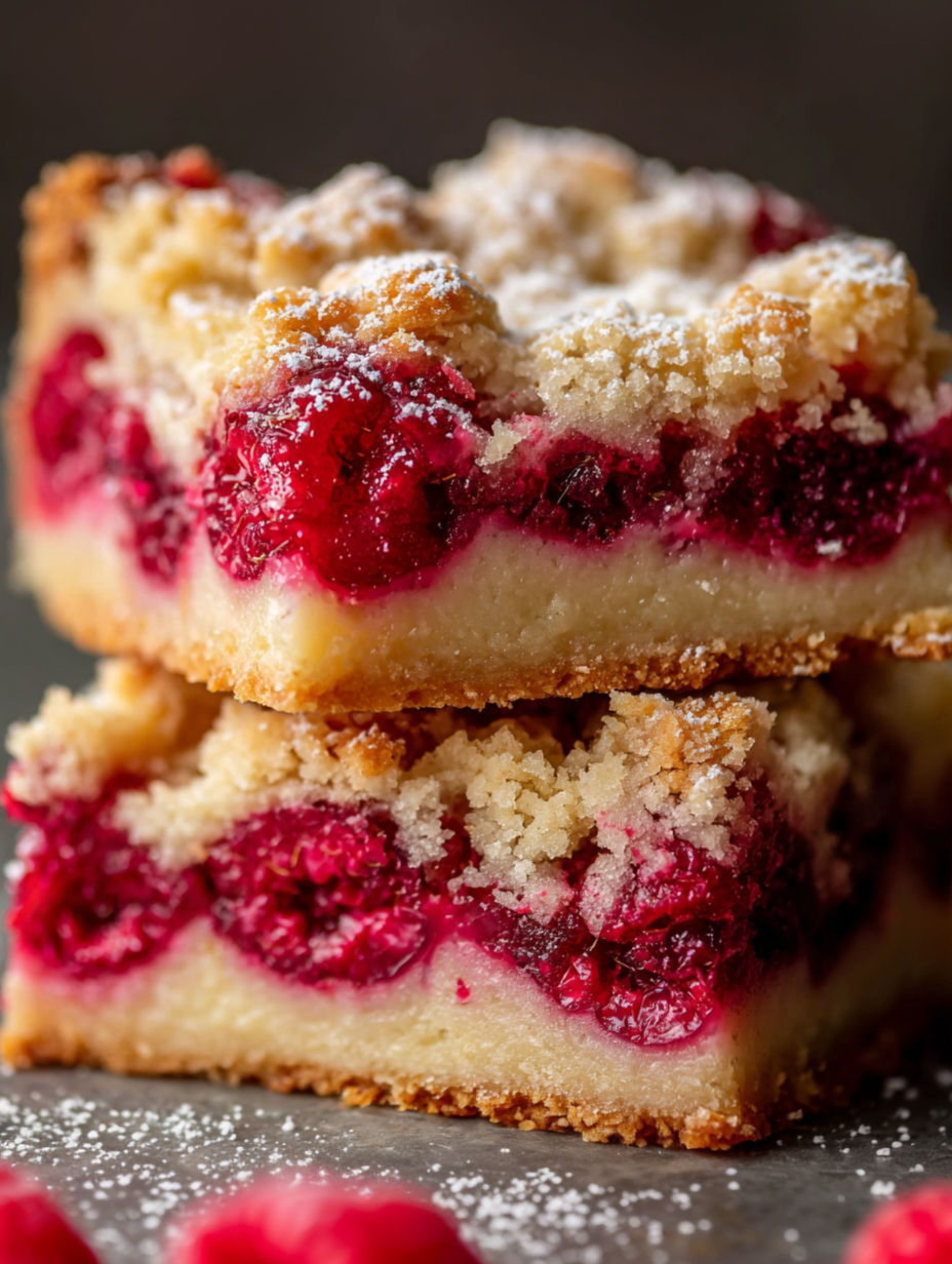 A slice of Himbeer Shortbread Riegel.