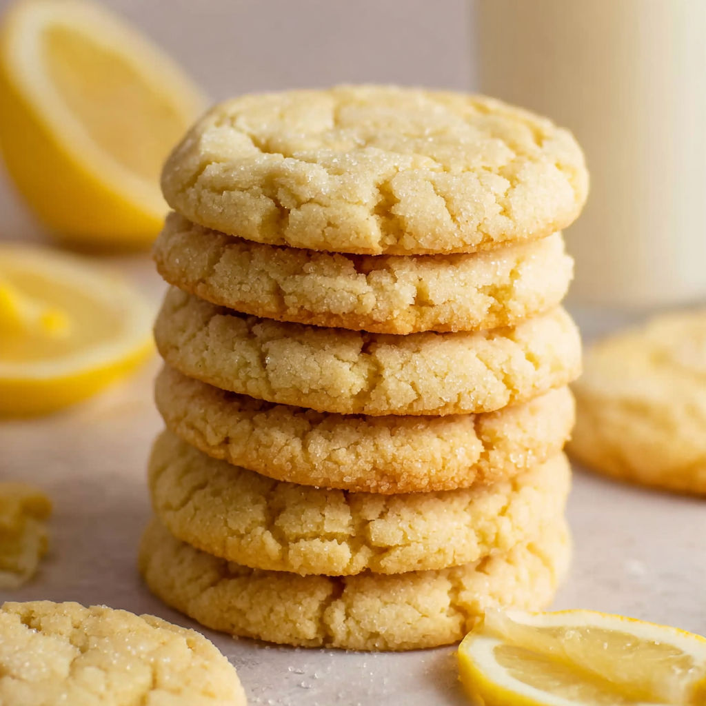 A stack of lemon sugar cookies.