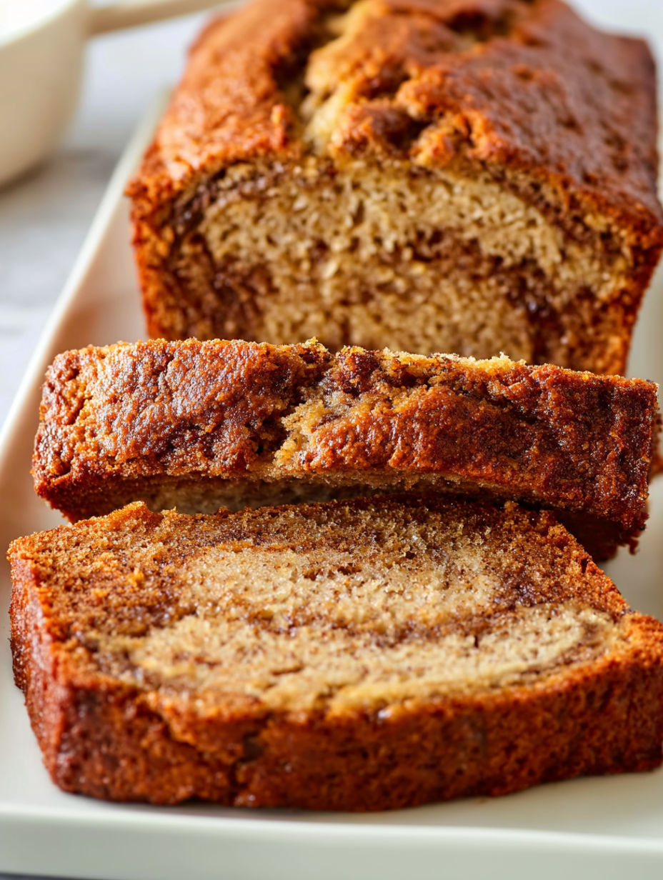 A slice of cinnamon bread.