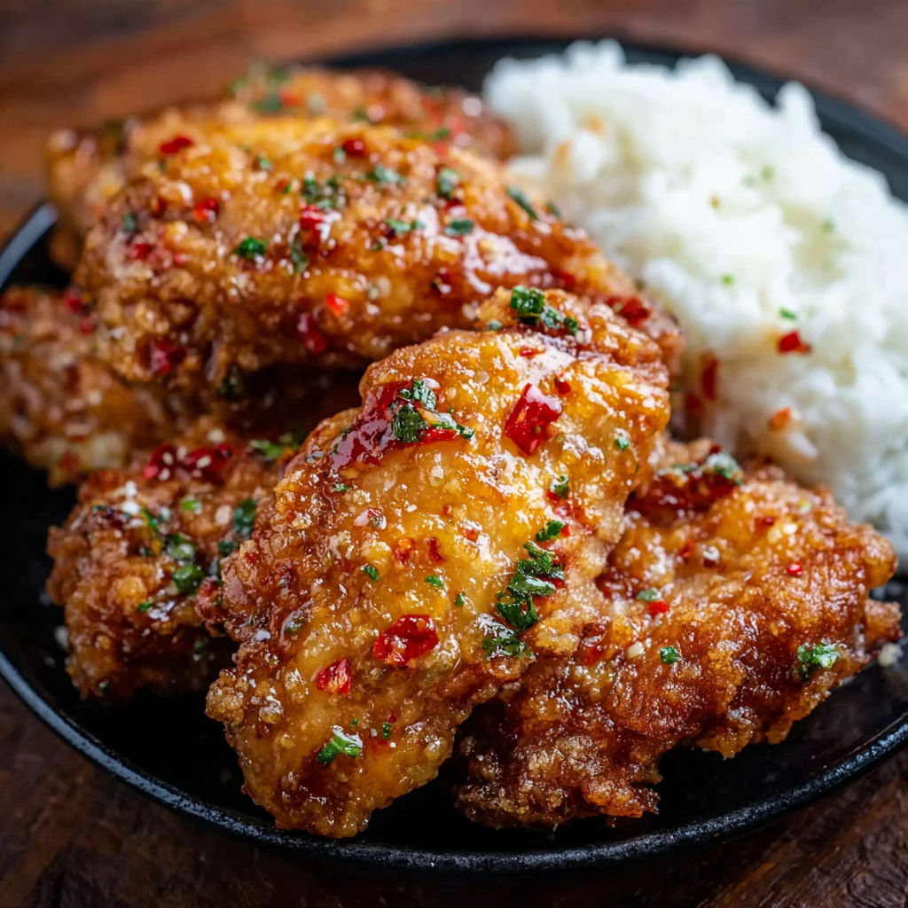 A plate of bang bang chicken.