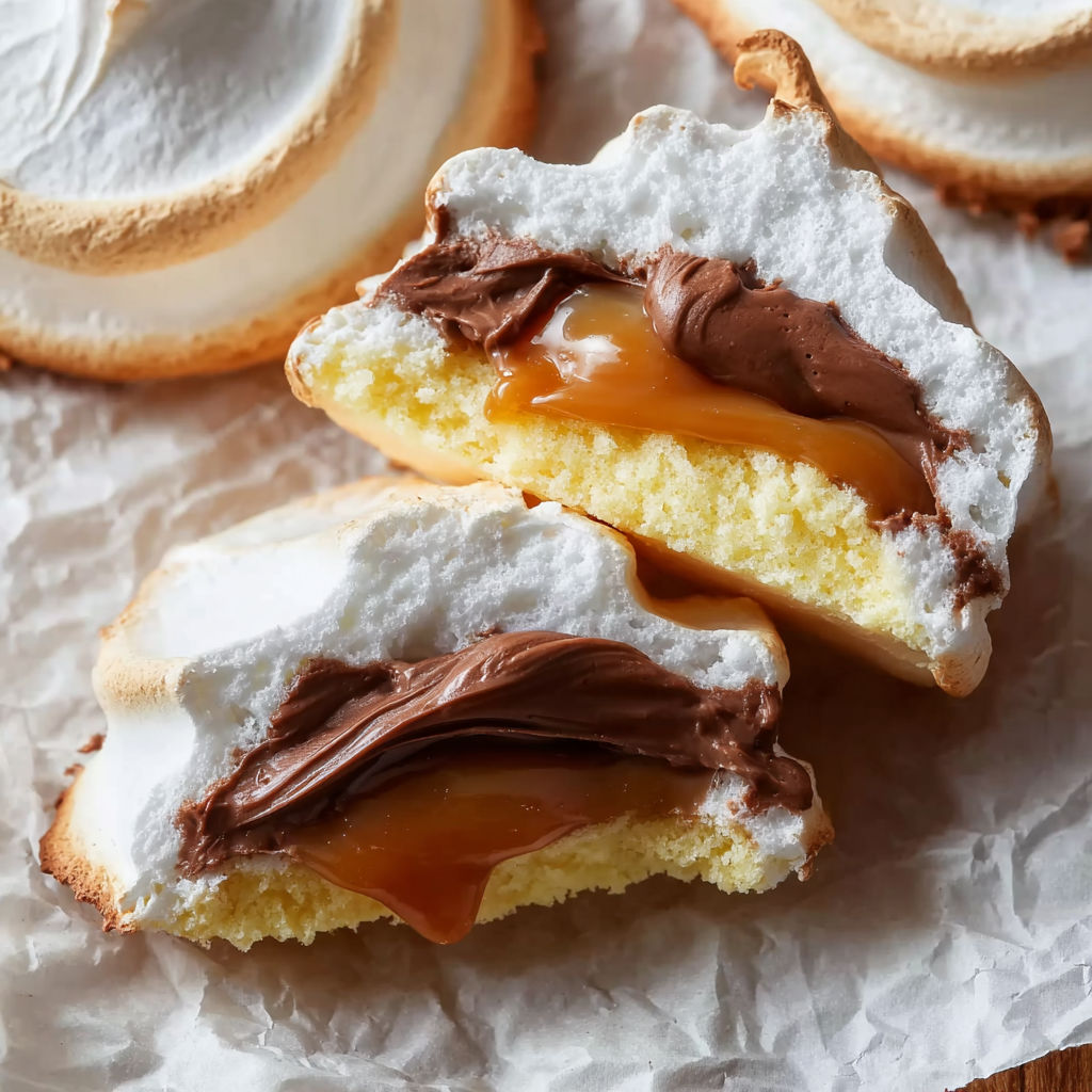 A pastry with chocolate and caramel topping.