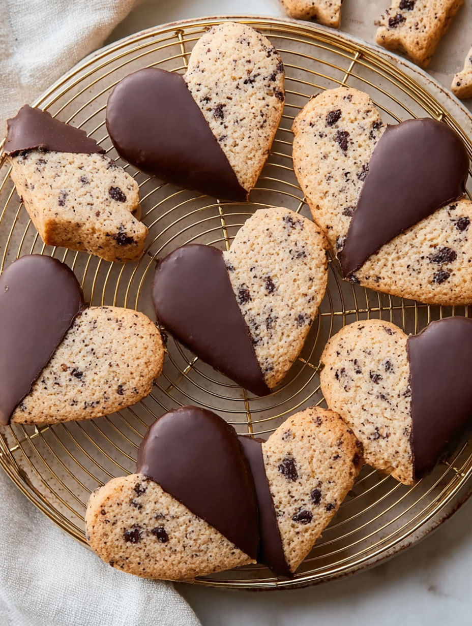 A plate of heart shaped cookies.