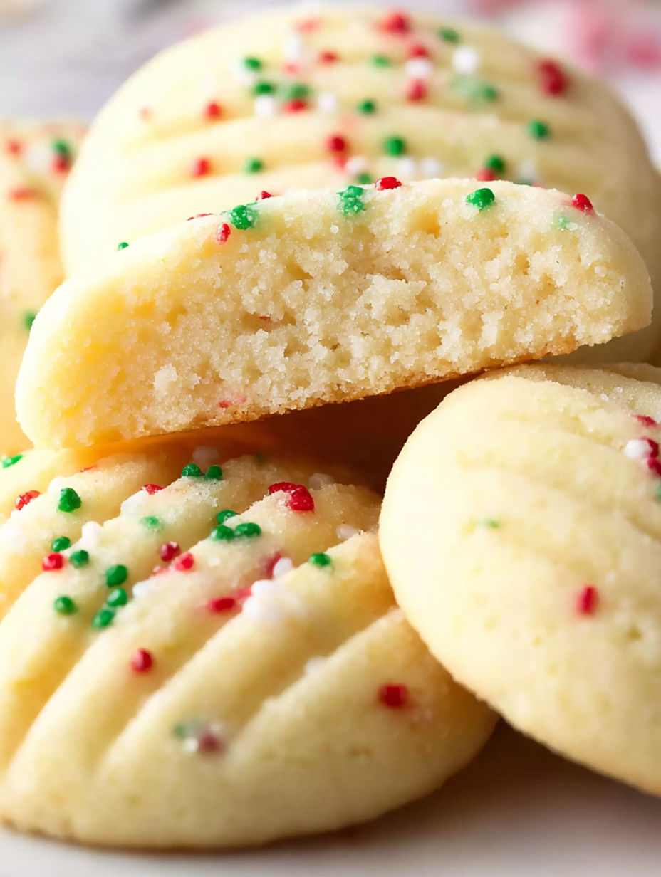 A pile of whipped shortbread cookies.
