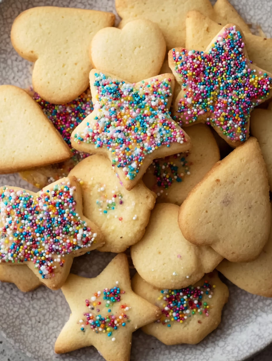 A plate of cookies with stars on them.