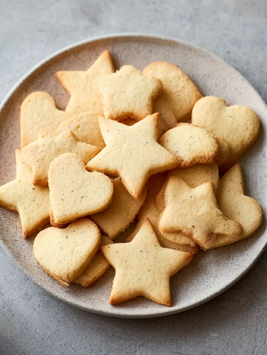 A plate of cookies with stars on them.