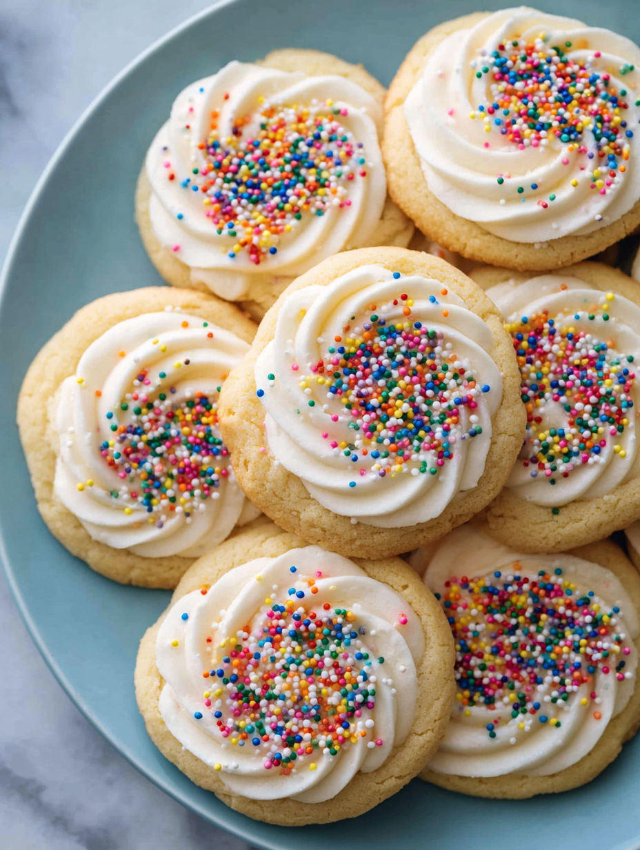 A plate of sugar cookies with white frosting.