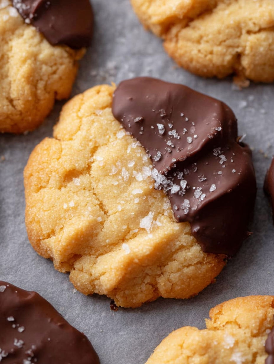 A cookie with chocolate and butter on it.