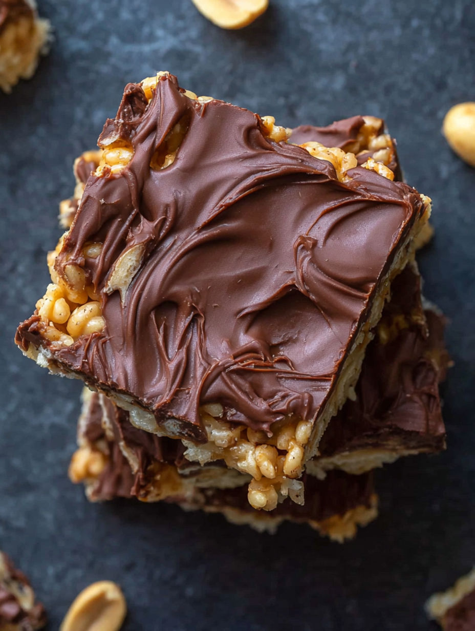 A square of chocolate and rice crispies.