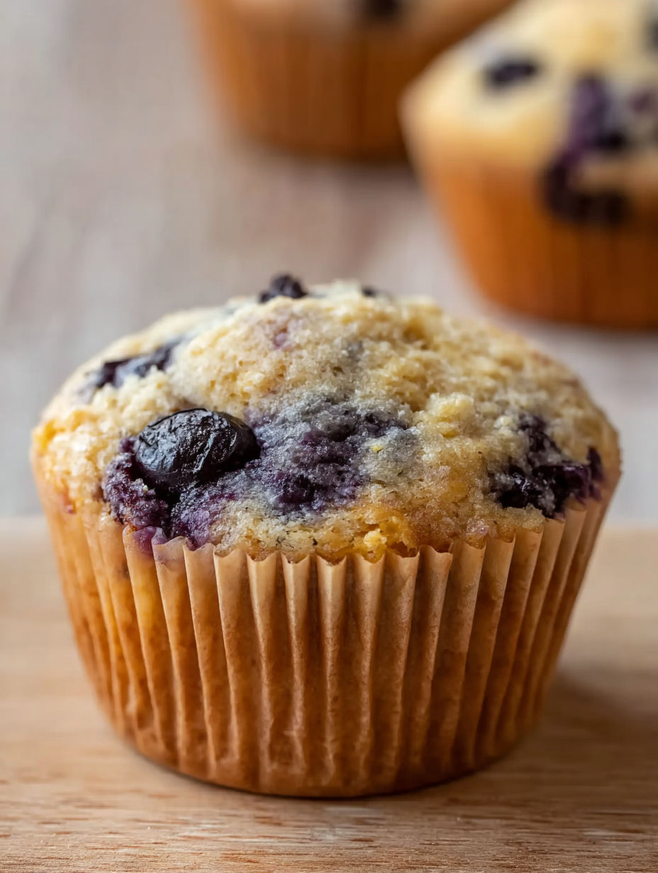 A sourdough blueberry cheesecake muffin.