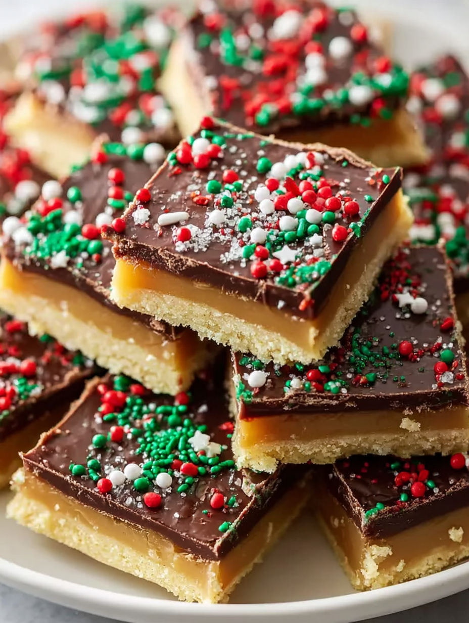 A close up of Christmas Crack.