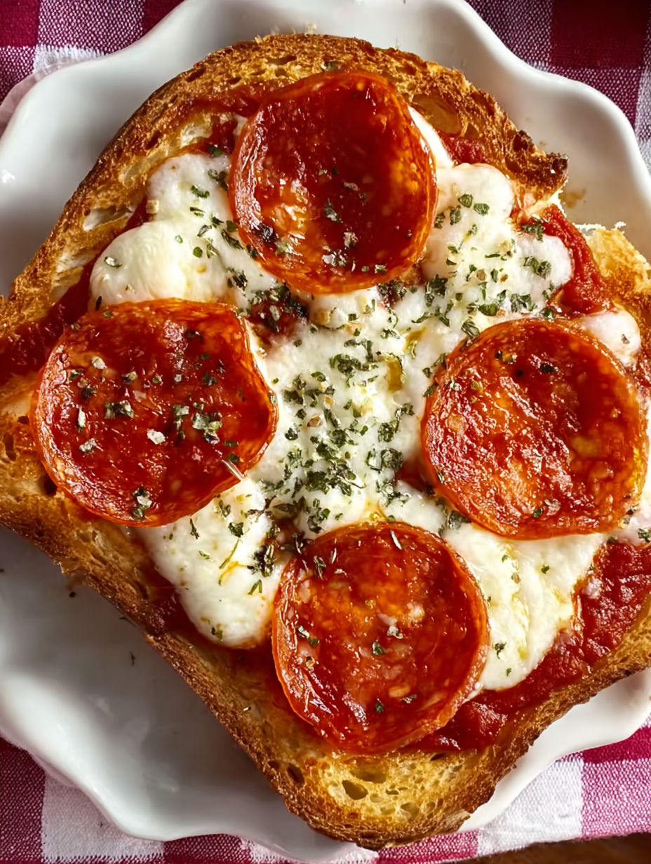 A slice of mini garlic toast pizza.