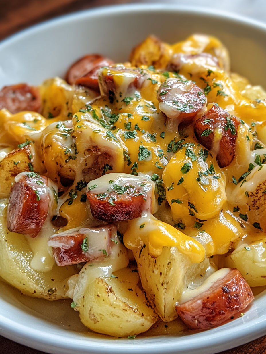 A plate of food with cheese, ranch, and potatoes.