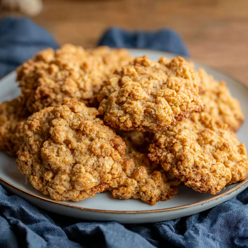 A plate of haferflocken-walnusstaler.