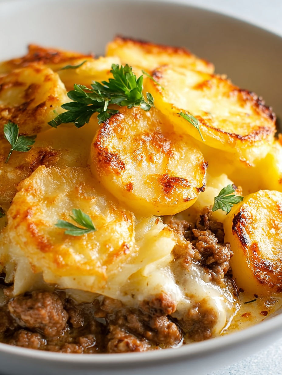 Hamburger-Kartoffelauflauf.