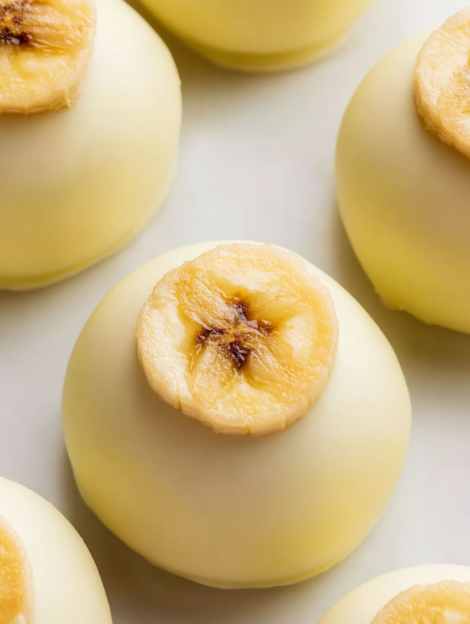 Banana pudding truffles on a white plate.
