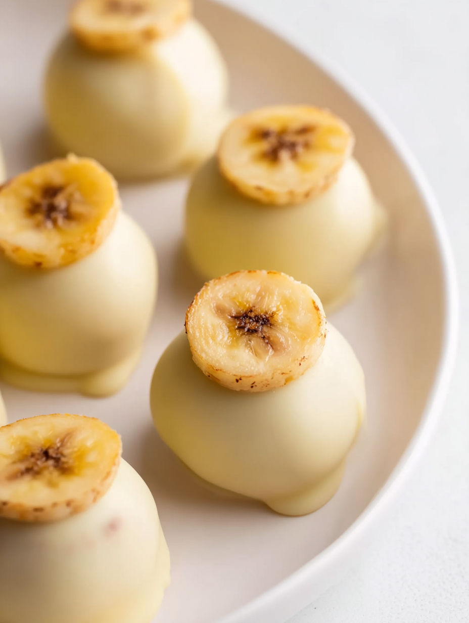 Banana pudding truffles on a plate.