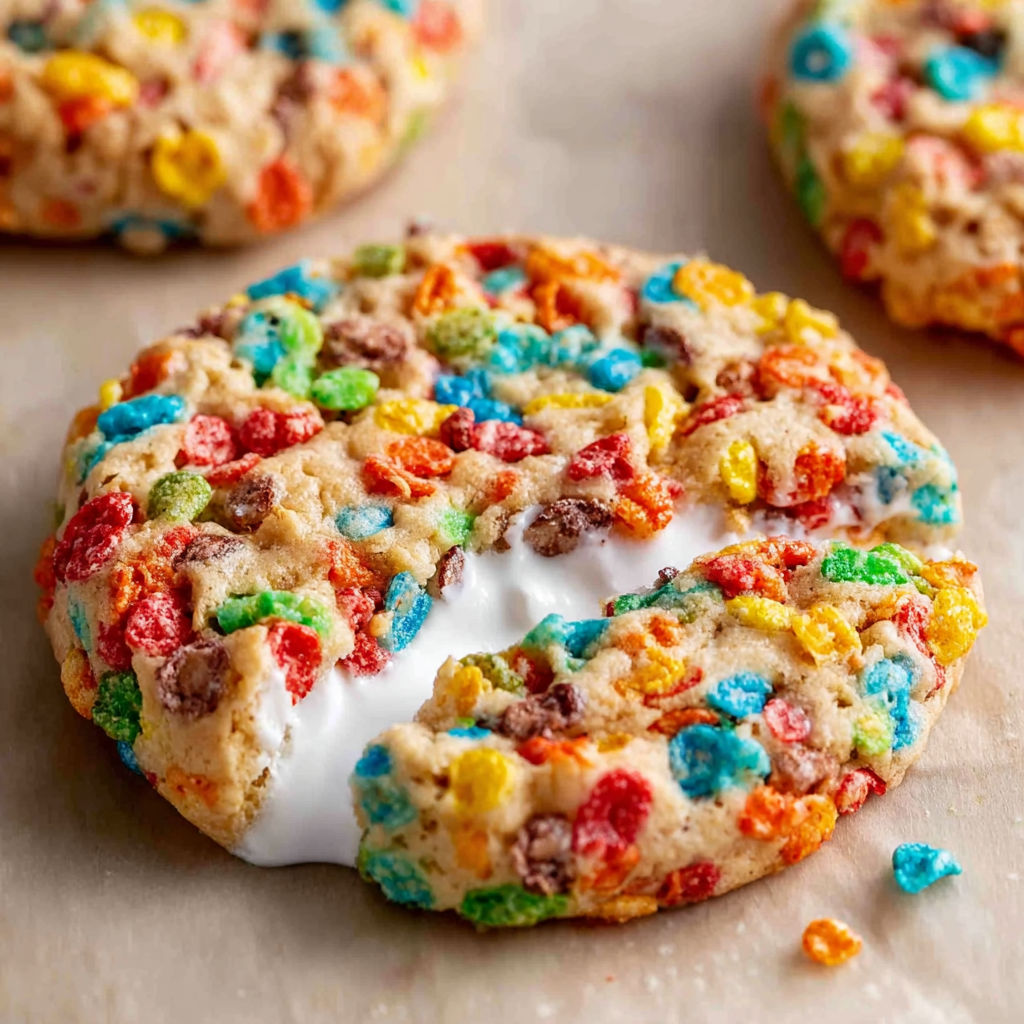 A cookie with white icing and rainbow sprinkles.