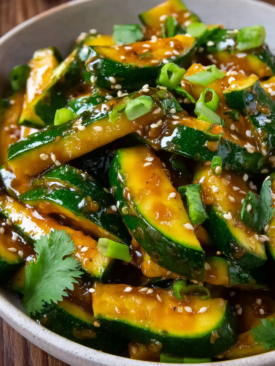 A dish of zucchini stir fry.