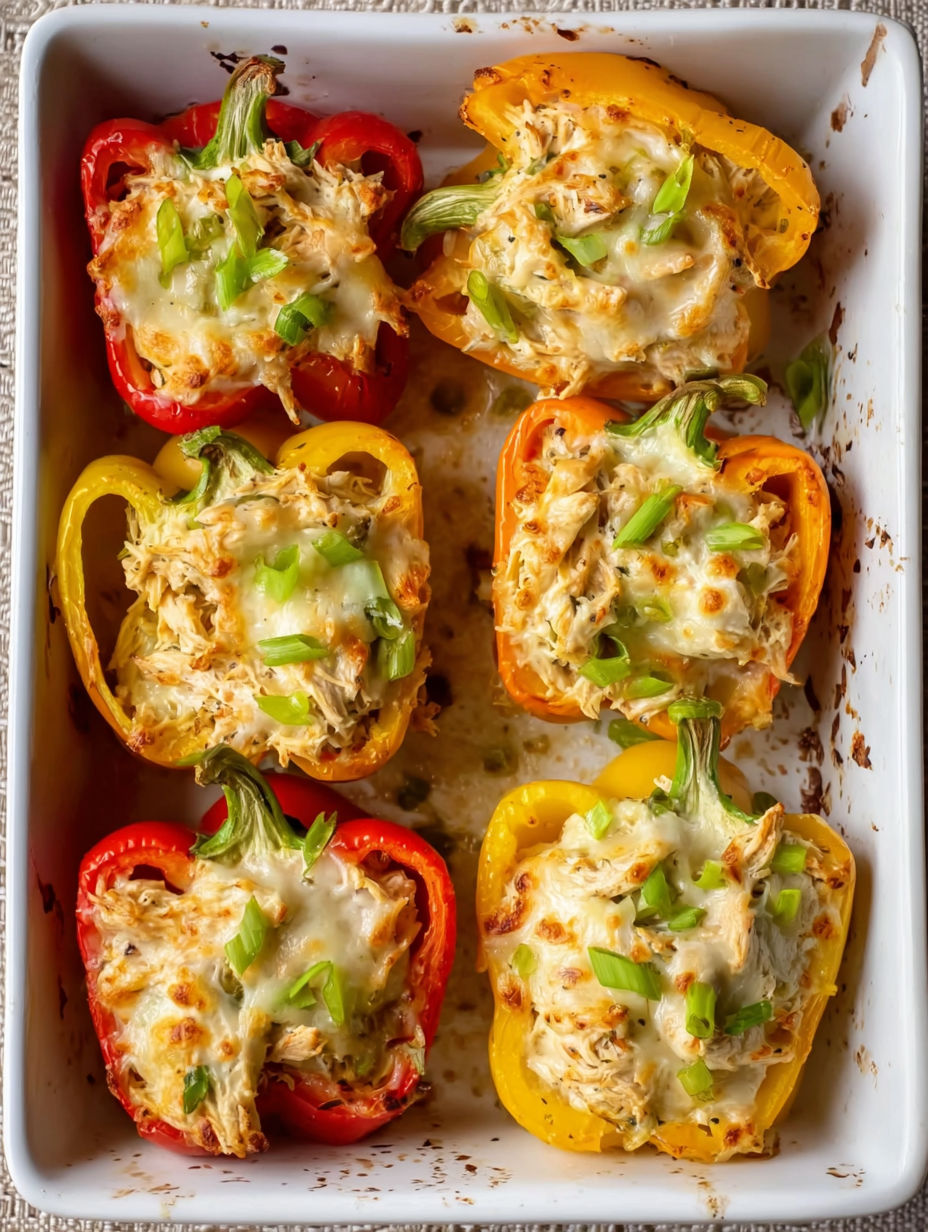 A dish of Gefüllte Hähnchen-Paprika.