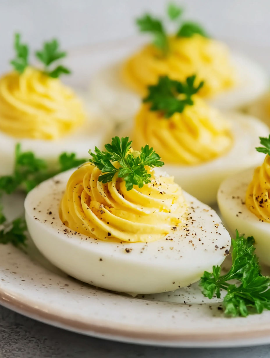 A plate of eggs with yellow sauce.