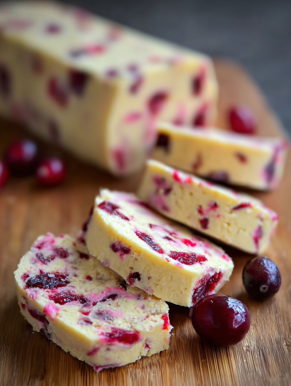 A piece of cranberry shortbread cookies with a orange peel on top.